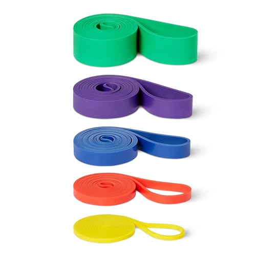 Amazon Basics Exercise Resistance Bands for Working Out, Set of 5, Multiple Resistance Levels