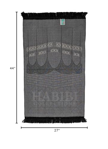 Luxury Islamic Kaaba Prayer Mat Gold Black Grey