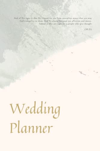 Muslim Wedding Planner - Minimal Cream and Sage Cover with Qur'an Quote.: Ideas, Guest List, To Do Lists & Notes for 5 events