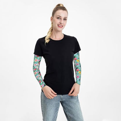 Arm Sleeves Outdoor Garden Sports Cooling Sun Sleeve for Women Men Farm - color: Bird