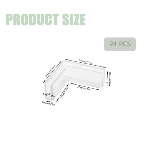 24 Pcs L Shape Glass Connector Rimless Clip Holder 90 Degree Glass Clamps for Fixed Glass, Fish Tanks, Display Cabinets