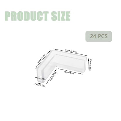 24 Pcs L Shape Glass Connector Rimless Clip Holder 90 Degree Glass Clamps for Fixed Glass, Fish Tanks, Display Cabinets