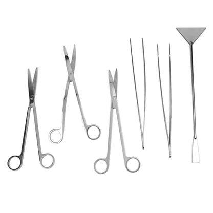 Drfeify Aquarium Stainless Steel Scissor Tweezer Spatula Tool Set for Fish Tank Plant Care