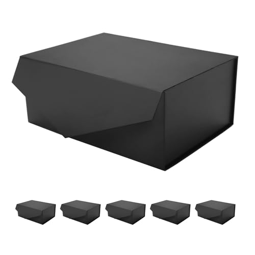 Magnetic Closure Gift Boxes with Lids for Presents Black - color: 9x6.5x3.8-Black-Magnetic Closure-6 Pack