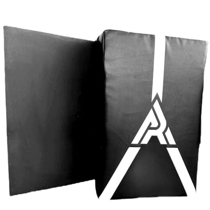 Martial Arts Kicking Shield Pad for Muay Thai, Taekwondo Football, Basketball, Hockey Training - Denser Foam, High-Density PU Leather Cover - color: Black Pad Pro