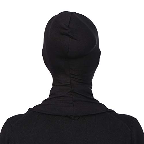 GERINLY Solid Women's Muslin Hijab Sport Head Scarf - Plain Under Scarf Muslimah Turban Cap - Ramadan Accessory - color: Black
