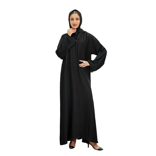 Elegant Modern Abaya for Women – Lightweight, Flowy, Soft and Perfect for Every Occasion - color: Bella - Black, size: X-Large