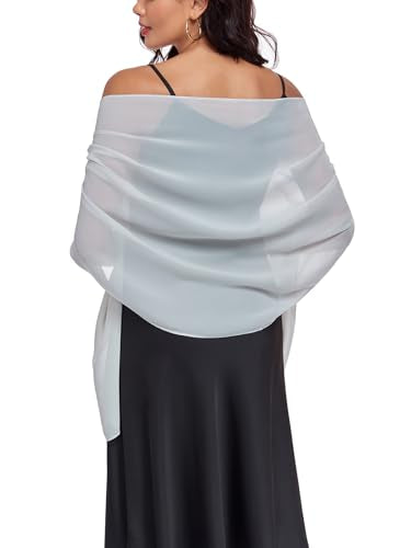 Shawls and Wraps Soft Chiffon Scarve Scarf For Evening Party Dresses Wedding Stole - color: Silver