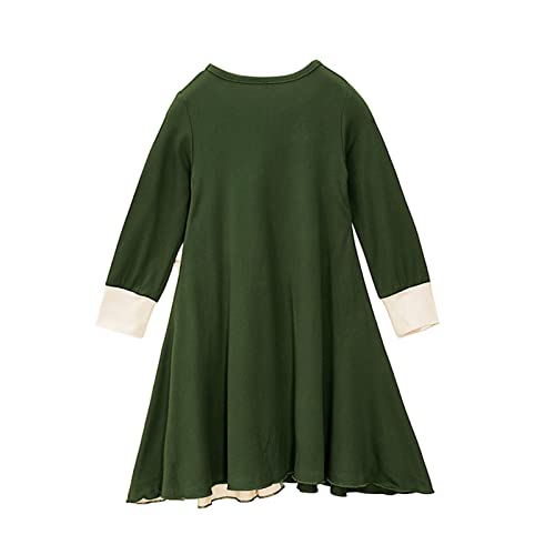 Baby Girls Muslim Clothes Prayer Dress with Hijab Islamic Ramadan Dubai Kaftan Toddler Kids Long Sleeve Bowknot Arabic Abaya - color: Green, size: 3-4T