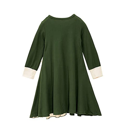 Baby Girls Muslim Clothes Prayer Dress with Hijab Islamic Ramadan Dubai Kaftan Toddler Kids Long Sleeve Bowknot Arabic Abaya - color: Green, size: 3-4T