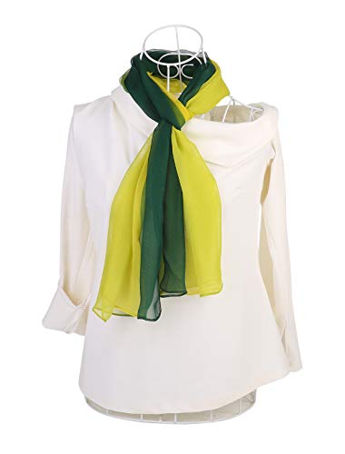 uxcell Women'sChiffon Sheer Long Scarf Silky Gradient Party - color: Green