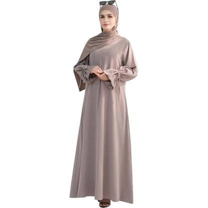 khalat Women's Muslim Kaftan Abaya Dress Eid Prayer Dress for Women Islamic Daily Dress Smooth Flowy Muslim Women Clothes - color: Taro, size: Small