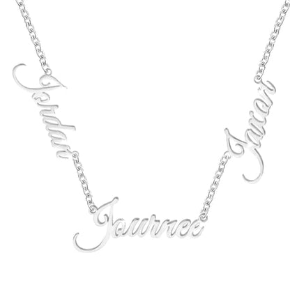 10K/14K/18K Solid Gold Name Plate Necklace,Real Gold Customized Name Necklace with Birthstone for Women,Personalized 1-4 Nameplates Necklaces Birthday for Her Girls - color: Style 8:3 name