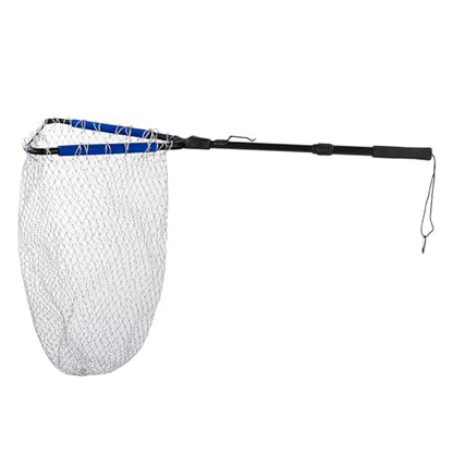 RESTCLOUD Fishing Landing Net with Telescoping Pole Handle, Fishing net Freshwater for Kids Men Women, Extend to 40-63 Inches - style: N: Aluminum Handle With Deep Net and Large Mesh, 35.4" Full