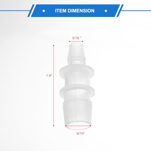 4pcs Plastic Hose Barb Fitting 9/16" to 5/16" Barbed Splicer Mender Joint Adapter Aquarium Clear - size: 9/16"-5/16"
