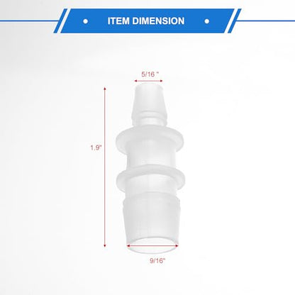 4pcs Plastic Hose Barb Fitting 9/16" to 5/16" Barbed Splicer Mender Joint Adapter Aquarium Clear - size: 9/16"-5/16"