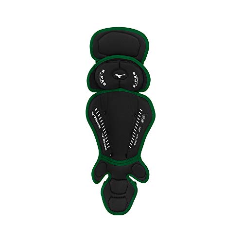 Mizuno Adult Samurai Baseball Shin Guards - color: Black/Forest, size: 16.5"