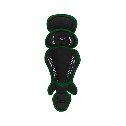 Mizuno Adult Samurai Baseball Shin Guards - color: Black/Forest, size: 16.5"