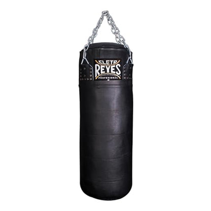 CLETO REYES Heavy Punching Bag for Adults Boxing Training Equipment, MMA, Kickboxing, Muay Thai, Cowhide Leather, Black - size: X-Large
