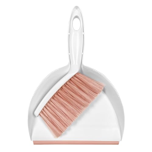 Mini Broom and Dustpan Set Small Dust pan & Brush Set Portable Cleaning Tools for Home Office RV Camping Learning (Pink) - color: Pink