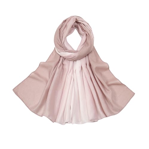 RARITYUS Fashion Gradient Color Hijab Scarf for Women Glitter Modal Instant Muslim Islamic Hijab Head Wraps Long Shawls - color: Pink