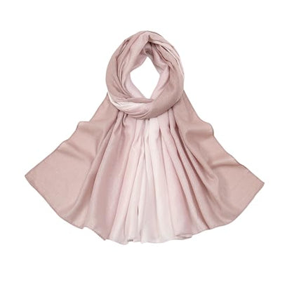 RARITYUS Fashion Gradient Color Hijab Scarf for Women Glitter Modal Instant Muslim Islamic Hijab Head Wraps Long Shawls - color: Pink