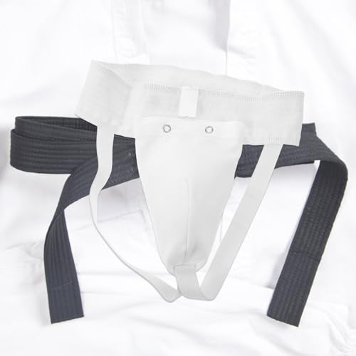 Kichvoe Wear-Resistant Groin Protector and Comfortable Breathable Crotch Guard Cotton Cover, Integrated Professional Male Groin Guard for Boxing Taekwondo MMA Training