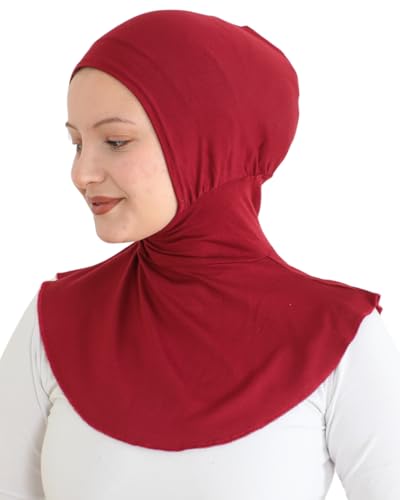 Prien Sport Hijab For Women, Muslim Head Scarf, Flexible Turban Girls, Chic Islamic Wear For Gym, Neck Collar Bonnet Viscose - color: Burgundy
