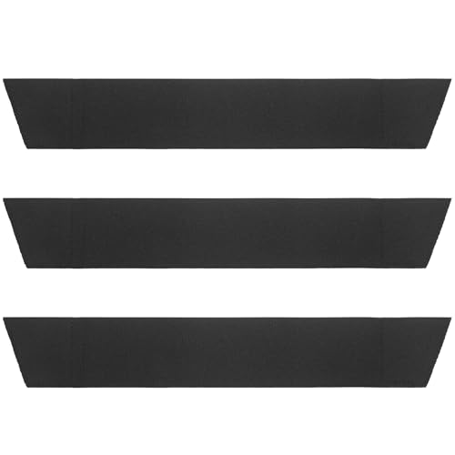 Silipull 3 Pcs Guard Strap for Wrist Elbow and Leg Guards Adjustable for Desired Guard Compression Leg Guard Replacement Strap for Baseball and Softball Player, Black, 12.25" x 2"