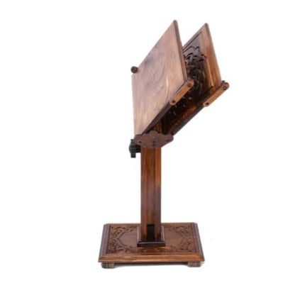 Adjustable Carved Wooden Book Stand | Quran, Bible, Torah Holder Lectern | Dictionary, Cookbook Stand