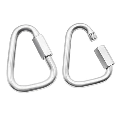 Anvin 2 Pack Large Quick Links M8 2.9Inch Heavy Duty Carabiner Stainless Steel Chain Links Connector Triangle Locking Chain Hooks Screw Links for Camping Outdoor Equipment Hammocks, 1500 Lbs Capacity - style: Triangle, 2.9 Inch, 2 Pack