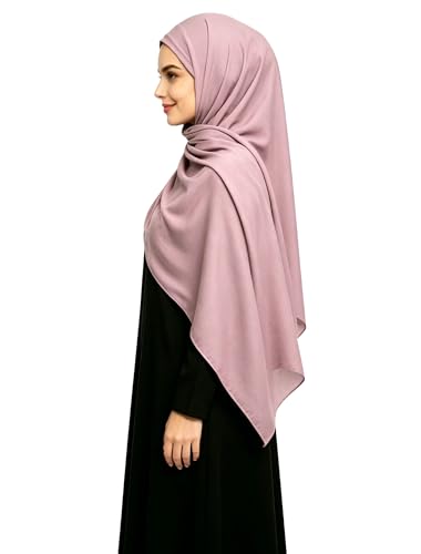 Lina & Lily Non-see-through Premium Jersey Maxi Hijab Head Scarf Wrap for Muslim Women - color: Dusty Pink