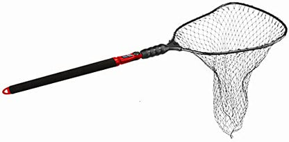 EGO S2 Slider Fishing Net Handle | Adjustable Extension Handle, Minimal Water Drag Design, Ergonomic Foam Grip for Landing Nets - size: 29" to 60" Handle, 19” x 21” Hoop, style: Nylon Mesh