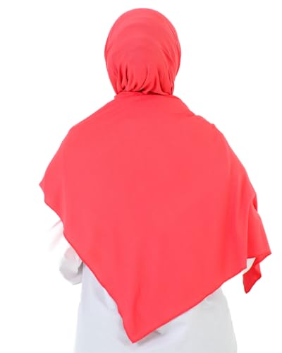 Prien Hijab for Women Viscose Scarf Lightweight Muslim Hijabs Long Shawl Islamic Scarves Turkey Silk Headscarf for Womens - color: Brink Pink