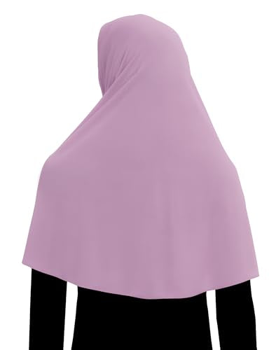 Women's Khimar Hijab Modest Muslim Cover Instant Elastane Elbow Length Easy Pull-on Islamic Headscarf - color: Lilac