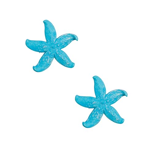 1.7"x1.8" Polyresin Artificial Mini Starfish -2 pcs（Blue - style: Blue Starfish