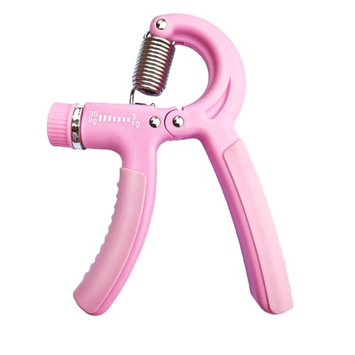 Strengthener Hand Grip for Kid Boys Girls Teenager Strength Trainer Number Counter Forearm Finger Wrist Gripper Exerciser 5-30kg Adjustable Stretcher Squeezer Workout - color: Pink
