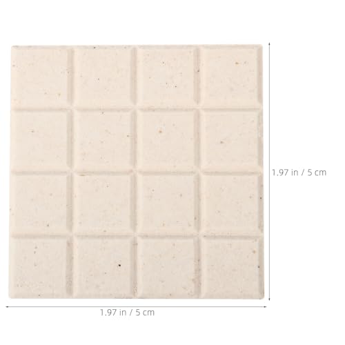KOMBIUDA 12pcs Ceramic Coral Frag Tiles, Square Coral Plugs for Aquarium, Coralline Plate Base, Frag Disks Support Bases for Saltwater Tanks