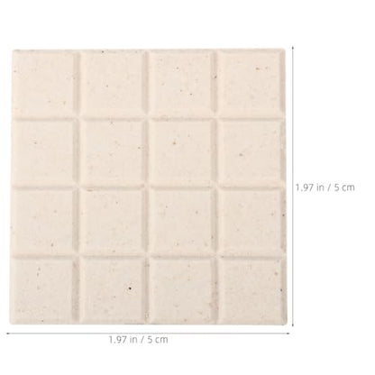 KOMBIUDA 12pcs Ceramic Coral Frag Tiles, Square Coral Plugs for Aquarium, Coralline Plate Base, Frag Disks Support Bases for Saltwater Tanks