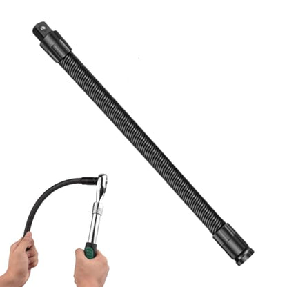 Flexible Socket Extension Bar, Flexible Connecting Rod, Wrench Sleeve Universal Extension Rod Set, 360° Adjustable for Impact Wrench & Automotive Repair - color: 250mm/9.84in