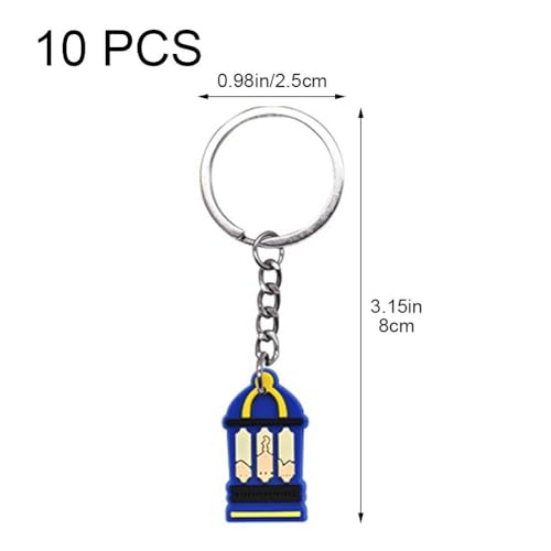 10pcs Eid Mubarak Keychain Islam Key Rings Muslim Hanging Key Chain Happy Eid Key Rings Adult Car Keys Trinkets