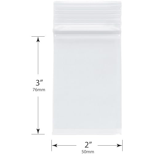 Plymor 2 x 3 inch, 4 Mil Zipper Reclosable Bags (Case of 10,000) | Heavy-duty plastic for jewelry, beads, rings, earrings, pills, vitamins, spices, coins, screws & small parts - size: 2" x 3" (10,000 Count)