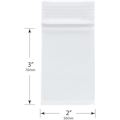 Plymor 2 x 3 inch, 4 Mil Zipper Reclosable Bags (Pack of 200) | Heavy-duty plastic for jewelry, beads, rings, earrings, pills, vitamins, spices, coins, screws & small parts - size: 2" x 3" (200 Count)