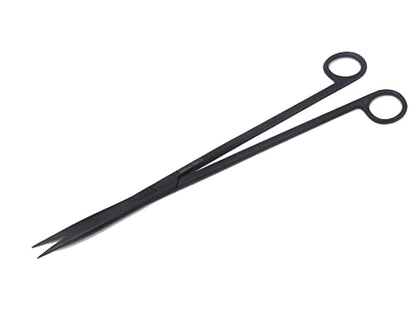 A2Z-Aquascaping Maintenance Tools Accessories,Anti-Rust Stainless Steel Tweezers Scissors Spatula for Aquarium Tank Clean, Fish Tank, Bonsai, Algae Scrapers (12" Scissors - Straight - Black) - size: 12" Scissors - Straight - Black