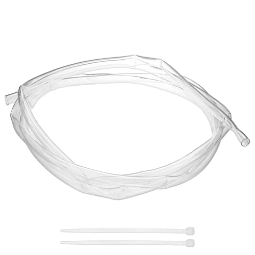 M METERXITY Vinyl Tubing 1/2" ID x 14mm OD 10ft Flexible Plastic Tube with 2 Hose Ties, Lightweight Hybrid PVC Hose for Water Gardening/Airline/Aquarium Tubing [Clear] - size: 1/2" ID x 10ft