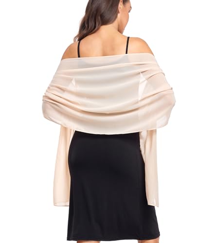 Shawl and Wrap for Evening Dresses Wedding Sheer Scarfs Women Scarve - color: Champagne, size: 72''×18''