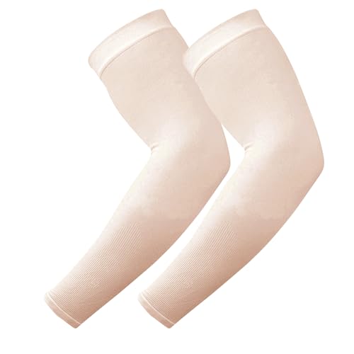 TZ Promise Women Men Sun UV Protection Arm Sleeves, Cooling Compression Arm Cover for Sports - color: Beige