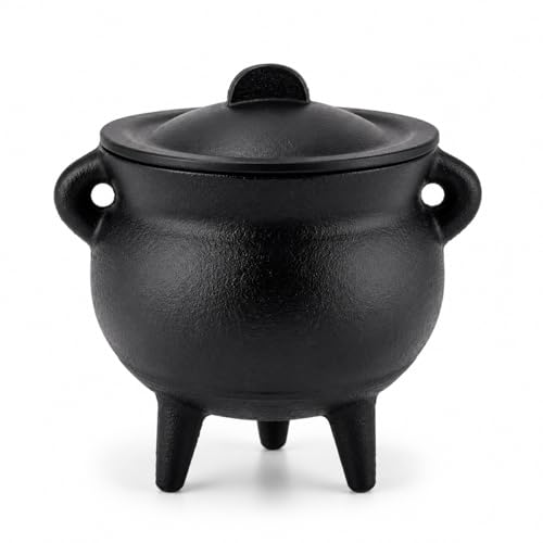Cast Iron Incense Burner with Lid, Resin Incense Holder for Bakhoor, Frankincense, Meditation and Home Decor - size: Tripod Holder-Big