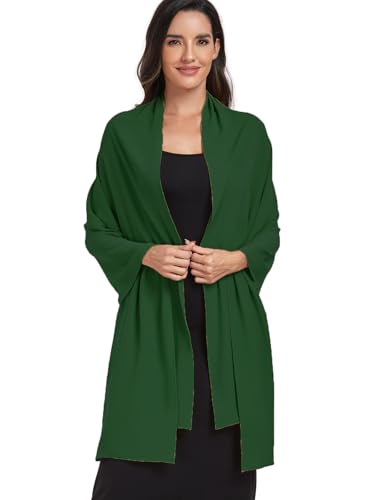 Chiffon Shawl and Wraps for Women Warm Scarves Wedding Evening Bridal Scarfs Pashmina Shawls - color: Dark Green