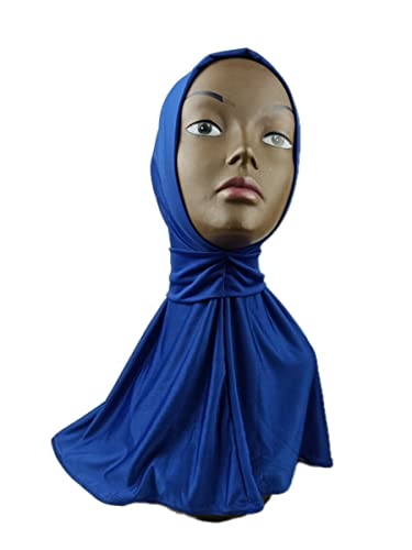 Suillty Fashion Muslim Hijab for Women Instant Snap Fastener Hijab Inner Cap Full Cover Head Wraps Scarf Islam Turban Caps - color: Blue